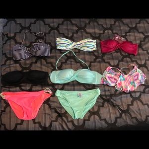 Swim suit lot- 6 tops and two bottoms